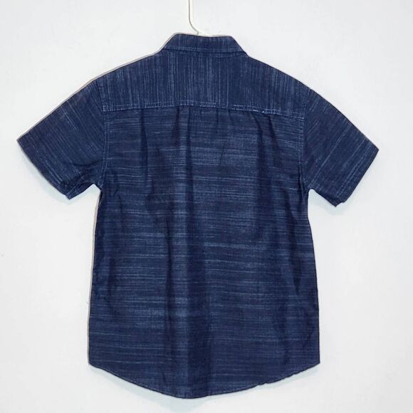 Paper Denim & Cloth Boy's Navy Short Sleeve Button Down Shirt NWT Size 8 - Picture 4 of 11
